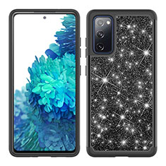 Silikon Hülle Handyhülle und Kunststoff Schutzhülle Hartschalen Tasche Vorder und Rückseite 360 Grad Ganzkörper Bling-Bling JX1 für Samsung Galaxy S20 Lite 5G Schwarz