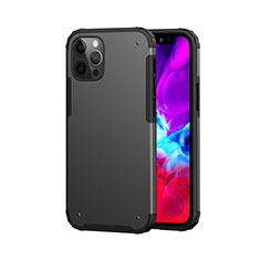 Silikon Hülle Handyhülle und Kunststoff Schutzhülle Hartschalen Tasche Vorder und Rückseite 360 Grad Ganzkörper für Apple iPhone 12 Pro Max Schwarz