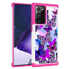 Silikon Hülle Handyhülle und Kunststoff Schutzhülle Hartschalen Tasche Vorder und Rückseite 360 Grad Ganzkörper JX1 für Samsung Galaxy Note 20 Ultra 5G Pink