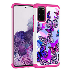 Silikon Hülle Handyhülle und Kunststoff Schutzhülle Hartschalen Tasche Vorder und Rückseite 360 Grad Ganzkörper JX1 für Samsung Galaxy S20 Plus 5G Pink