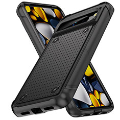 Silikon Hülle Handyhülle und Kunststoff Schutzhülle Hartschalen Tasche Vorder und Rückseite 360 Grad Ganzkörper MQ1 für Google Pixel 8 Pro 5G Schwarz