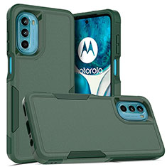 Silikon Hülle Handyhülle und Kunststoff Schutzhülle Hartschalen Tasche Vorder und Rückseite 360 Grad Ganzkörper MQ1 für Motorola MOTO G52 Nachtgrün