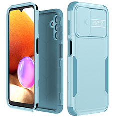 Silikon Hülle Handyhülle und Kunststoff Schutzhülle Hartschalen Tasche Vorder und Rückseite 360 Grad Ganzkörper MQ1 für Samsung Galaxy A04s Hellblau