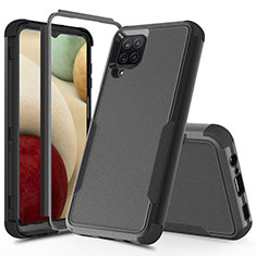 Silikon Hülle Handyhülle und Kunststoff Schutzhülle Hartschalen Tasche Vorder und Rückseite 360 Grad Ganzkörper MQ1 für Samsung Galaxy A12 5G Schwarz