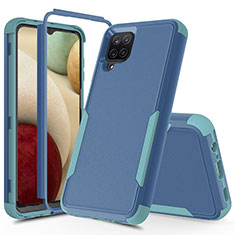 Silikon Hülle Handyhülle und Kunststoff Schutzhülle Hartschalen Tasche Vorder und Rückseite 360 Grad Ganzkörper MQ1 für Samsung Galaxy A12 Plusfarbig