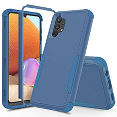 Silikon Hülle Handyhülle und Kunststoff Schutzhülle Hartschalen Tasche Vorder und Rückseite 360 Grad Ganzkörper MQ1 für Samsung Galaxy A32 4G Blau