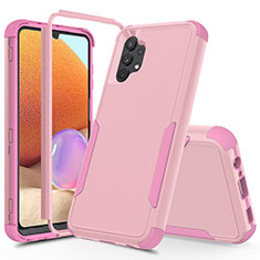 Silikon Hülle Handyhülle und Kunststoff Schutzhülle Hartschalen Tasche Vorder und Rückseite 360 Grad Ganzkörper MQ1 für Samsung Galaxy A32 4G Rosegold