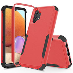 Silikon Hülle Handyhülle und Kunststoff Schutzhülle Hartschalen Tasche Vorder und Rückseite 360 Grad Ganzkörper MQ1 für Samsung Galaxy A32 5G Rot