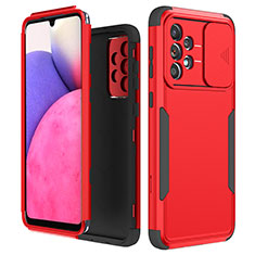 Silikon Hülle Handyhülle und Kunststoff Schutzhülle Hartschalen Tasche Vorder und Rückseite 360 Grad Ganzkörper MQ1 für Samsung Galaxy A33 5G Rot