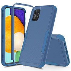 Silikon Hülle Handyhülle und Kunststoff Schutzhülle Hartschalen Tasche Vorder und Rückseite 360 Grad Ganzkörper MQ1 für Samsung Galaxy A52 4G Blau