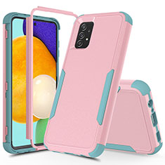 Silikon Hülle Handyhülle und Kunststoff Schutzhülle Hartschalen Tasche Vorder und Rückseite 360 Grad Ganzkörper MQ1 für Samsung Galaxy A52 4G Rosa