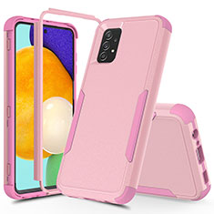 Silikon Hülle Handyhülle und Kunststoff Schutzhülle Hartschalen Tasche Vorder und Rückseite 360 Grad Ganzkörper MQ1 für Samsung Galaxy A52 4G Rosegold