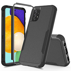 Silikon Hülle Handyhülle und Kunststoff Schutzhülle Hartschalen Tasche Vorder und Rückseite 360 Grad Ganzkörper MQ1 für Samsung Galaxy A52 4G Schwarz