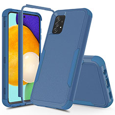 Silikon Hülle Handyhülle und Kunststoff Schutzhülle Hartschalen Tasche Vorder und Rückseite 360 Grad Ganzkörper MQ1 für Samsung Galaxy A52s 5G Blau