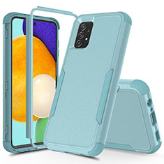 Silikon Hülle Handyhülle und Kunststoff Schutzhülle Hartschalen Tasche Vorder und Rückseite 360 Grad Ganzkörper MQ1 für Samsung Galaxy A52s 5G Hellblau