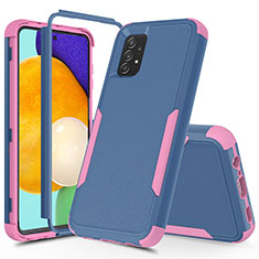 Silikon Hülle Handyhülle und Kunststoff Schutzhülle Hartschalen Tasche Vorder und Rückseite 360 Grad Ganzkörper MQ1 für Samsung Galaxy A52s 5G Königs Blau