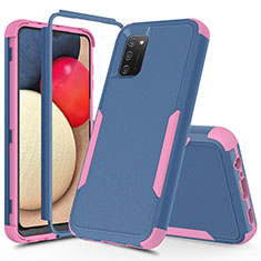 Silikon Hülle Handyhülle und Kunststoff Schutzhülle Hartschalen Tasche Vorder und Rückseite 360 Grad Ganzkörper MQ1 für Samsung Galaxy F02S SM-E025F Pink