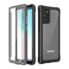 Silikon Hülle Handyhülle und Kunststoff Schutzhülle Hartschalen Tasche Vorder und Rückseite 360 Grad Ganzkörper U01 für Samsung Galaxy Note 20 5G Schwarz