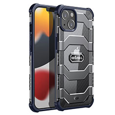 Silikon Hülle Handyhülle und Kunststoff Schutzhülle Hartschalen Tasche Vorder und Rückseite 360 Grad Ganzkörper U02 für Apple iPhone 13 Mini Blau
