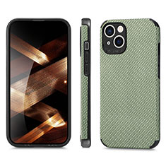 Silikon Hülle Handyhülle und Kunststoff Schutzhülle Hartschalen Tasche Vorder und Rückseite 360 Grad Ganzkörper U04 für Apple iPhone 15 Grün