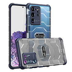 Silikon Hülle Handyhülle und Kunststoff Schutzhülle Hartschalen Tasche Vorder und Rückseite 360 Grad Ganzkörper WL1 für Samsung Galaxy S20 Ultra 5G Blau