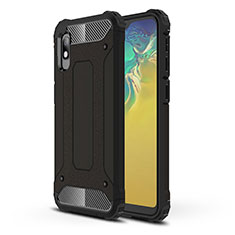 Silikon Hülle Handyhülle und Kunststoff Schutzhülle Hartschalen Tasche WL1 für Samsung Galaxy A10e Schwarz