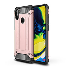 Silikon Hülle Handyhülle und Kunststoff Schutzhülle Hartschalen Tasche WL1 für Samsung Galaxy A11 Rosegold