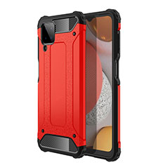 Silikon Hülle Handyhülle und Kunststoff Schutzhülle Hartschalen Tasche WL1 für Samsung Galaxy A12 5G Rot