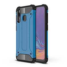 Silikon Hülle Handyhülle und Kunststoff Schutzhülle Hartschalen Tasche WL1 für Samsung Galaxy A20 Blau