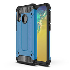 Silikon Hülle Handyhülle und Kunststoff Schutzhülle Hartschalen Tasche WL1 für Samsung Galaxy A20e Blau
