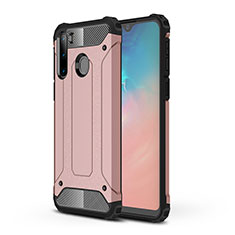 Silikon Hülle Handyhülle und Kunststoff Schutzhülle Hartschalen Tasche WL1 für Samsung Galaxy A21 European Rosegold