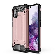 Silikon Hülle Handyhülle und Kunststoff Schutzhülle Hartschalen Tasche WL1 für Samsung Galaxy A41 Rosegold