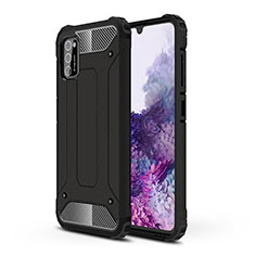 Silikon Hülle Handyhülle und Kunststoff Schutzhülle Hartschalen Tasche WL1 für Samsung Galaxy A41 Schwarz