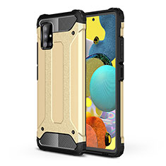 Silikon Hülle Handyhülle und Kunststoff Schutzhülle Hartschalen Tasche WL1 für Samsung Galaxy A51 4G Gold
