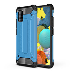 Silikon Hülle Handyhülle und Kunststoff Schutzhülle Hartschalen Tasche WL1 für Samsung Galaxy A51 5G Blau