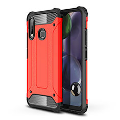 Silikon Hülle Handyhülle und Kunststoff Schutzhülle Hartschalen Tasche WL1 für Samsung Galaxy A70E Rot