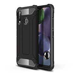 Silikon Hülle Handyhülle und Kunststoff Schutzhülle Hartschalen Tasche WL1 für Samsung Galaxy A70E Schwarz