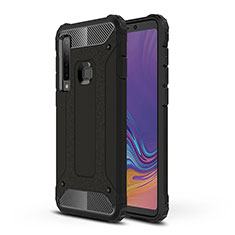 Silikon Hülle Handyhülle und Kunststoff Schutzhülle Hartschalen Tasche WL1 für Samsung Galaxy A9 (2018) A920 Schwarz