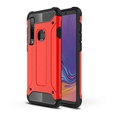 Silikon Hülle Handyhülle und Kunststoff Schutzhülle Hartschalen Tasche WL1 für Samsung Galaxy A9 Star Pro Rot