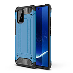 Silikon Hülle Handyhülle und Kunststoff Schutzhülle Hartschalen Tasche WL1 für Samsung Galaxy A91 Blau