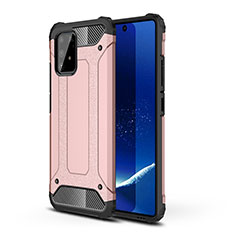 Silikon Hülle Handyhülle und Kunststoff Schutzhülle Hartschalen Tasche WL1 für Samsung Galaxy A91 Rosegold