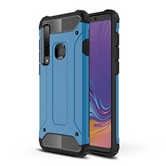 Silikon Hülle Handyhülle und Kunststoff Schutzhülle Hartschalen Tasche WL1 für Samsung Galaxy A9s Blau