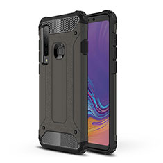 Silikon Hülle Handyhülle und Kunststoff Schutzhülle Hartschalen Tasche WL1 für Samsung Galaxy A9s Dunkelgrau