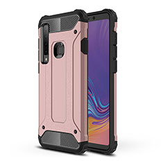 Silikon Hülle Handyhülle und Kunststoff Schutzhülle Hartschalen Tasche WL1 für Samsung Galaxy A9s Rosegold