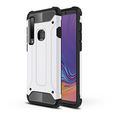 Silikon Hülle Handyhülle und Kunststoff Schutzhülle Hartschalen Tasche WL1 für Samsung Galaxy A9s Weiß