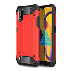 Silikon Hülle Handyhülle und Kunststoff Schutzhülle Hartschalen Tasche WL1 für Samsung Galaxy M01 Rot