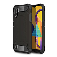 Silikon Hülle Handyhülle und Kunststoff Schutzhülle Hartschalen Tasche WL1 für Samsung Galaxy M01 Schwarz