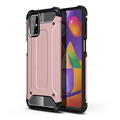 Silikon Hülle Handyhülle und Kunststoff Schutzhülle Hartschalen Tasche WL1 für Samsung Galaxy M31s Rosegold