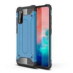 Silikon Hülle Handyhülle und Kunststoff Schutzhülle Hartschalen Tasche WL1 für Samsung Galaxy S20 5G Blau