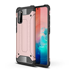 Silikon Hülle Handyhülle und Kunststoff Schutzhülle Hartschalen Tasche WL1 für Samsung Galaxy S20 5G Rosegold